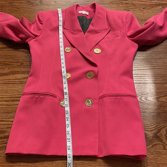ANN TAYLOR STUDIO Vintage skirt suit set double breasted jacket pink size 6 - Picture 13 of 17
